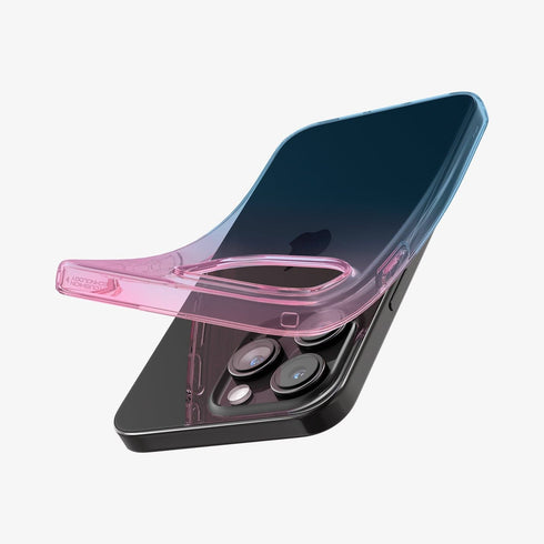 ACS06557 - iPhone 15 Pro Max Case Liquid Crystal in crystal clear showing the back